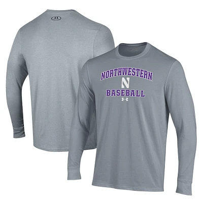 Men's Under Armour Northwestern Wildcats Baseball Performance Long Sleeve T-Shirt