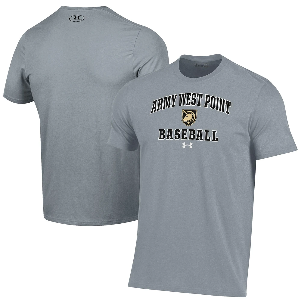 Men's Under Armour Gray Army Black Knights Baseball Performance T-Shirt
