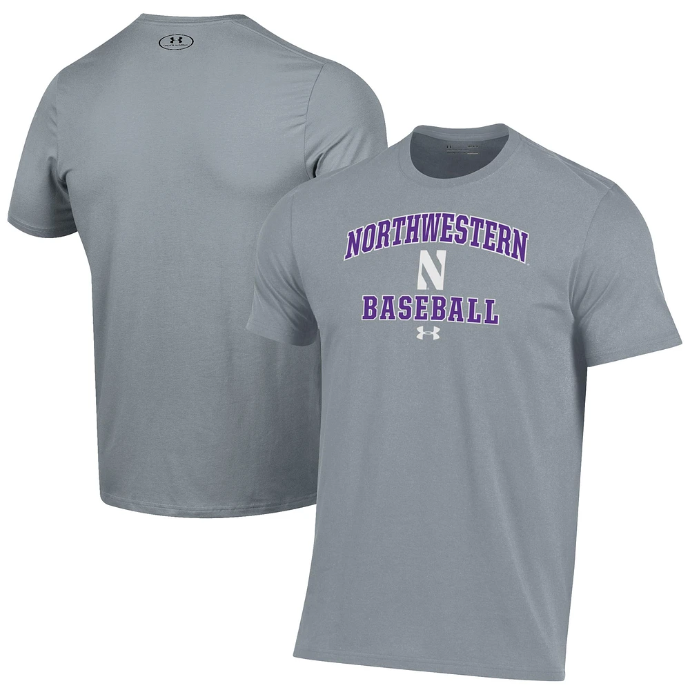 Men's Under Armour Gray Northwestern Wildcats Baseball Performance T-Shirt