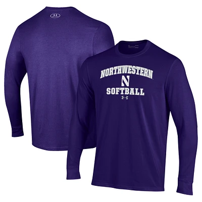 Men's Under Armour Northwestern Wildcats Softball Performance Long Sleeve T-Shirt