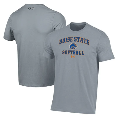 Men's Under Armour Gray Boise State Broncos Softball Performance T-Shirt