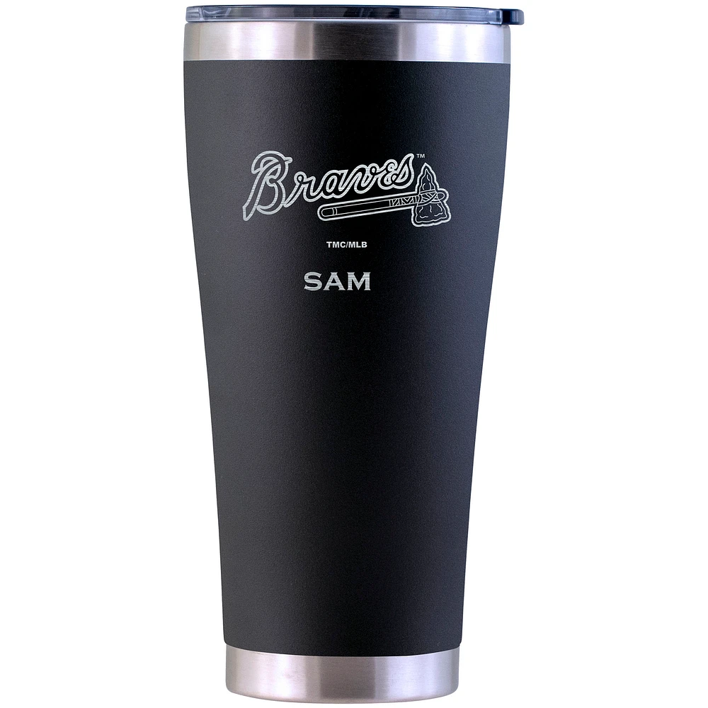 Atlanta Braves Personalized 30oz. Laser Etched Black Tumbler