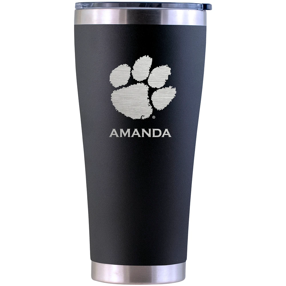 Clemson Tigers Personalized 30oz. Laser Etched Black Tumbler