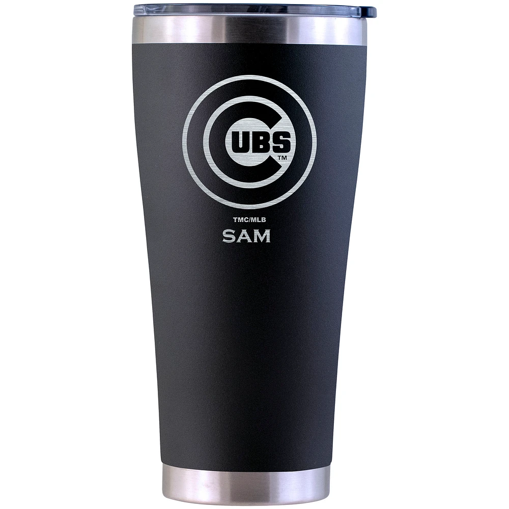 Chicago Cubs Personalized 30oz. Laser Etched Black Tumbler