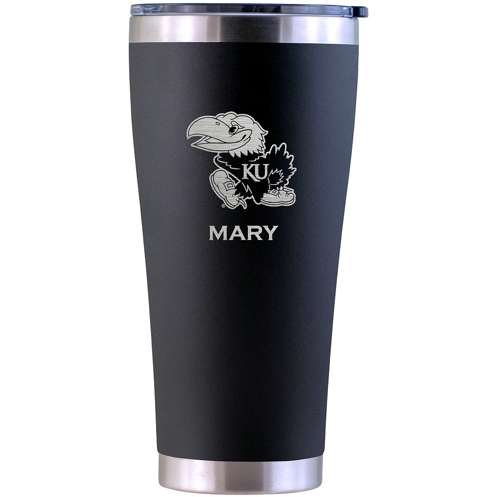 Kansas Jayhawks Personalized 30oz. Laser Etched Black Tumbler
