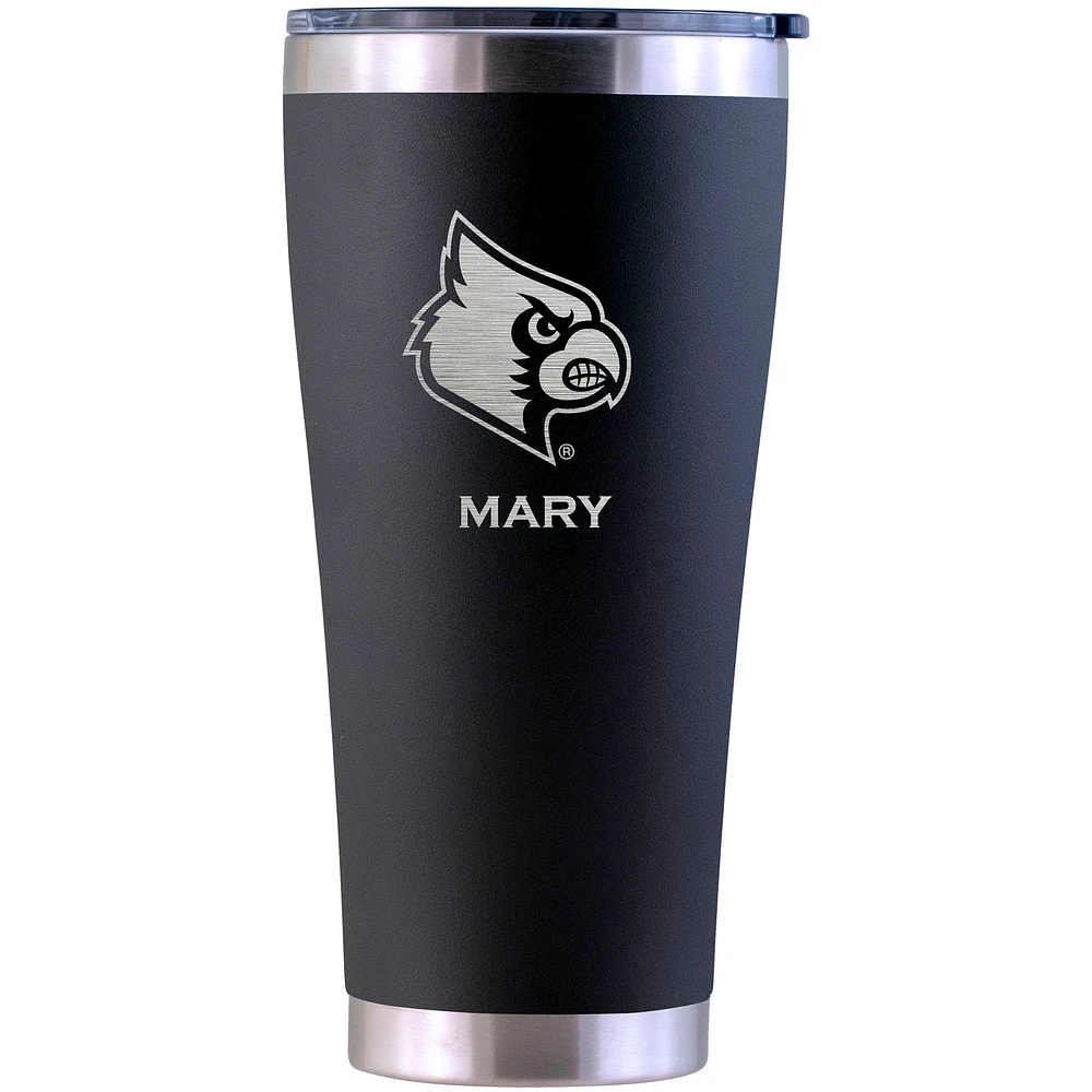 Louisville Cardinals Personalized 30oz. Laser Etched Black Tumbler