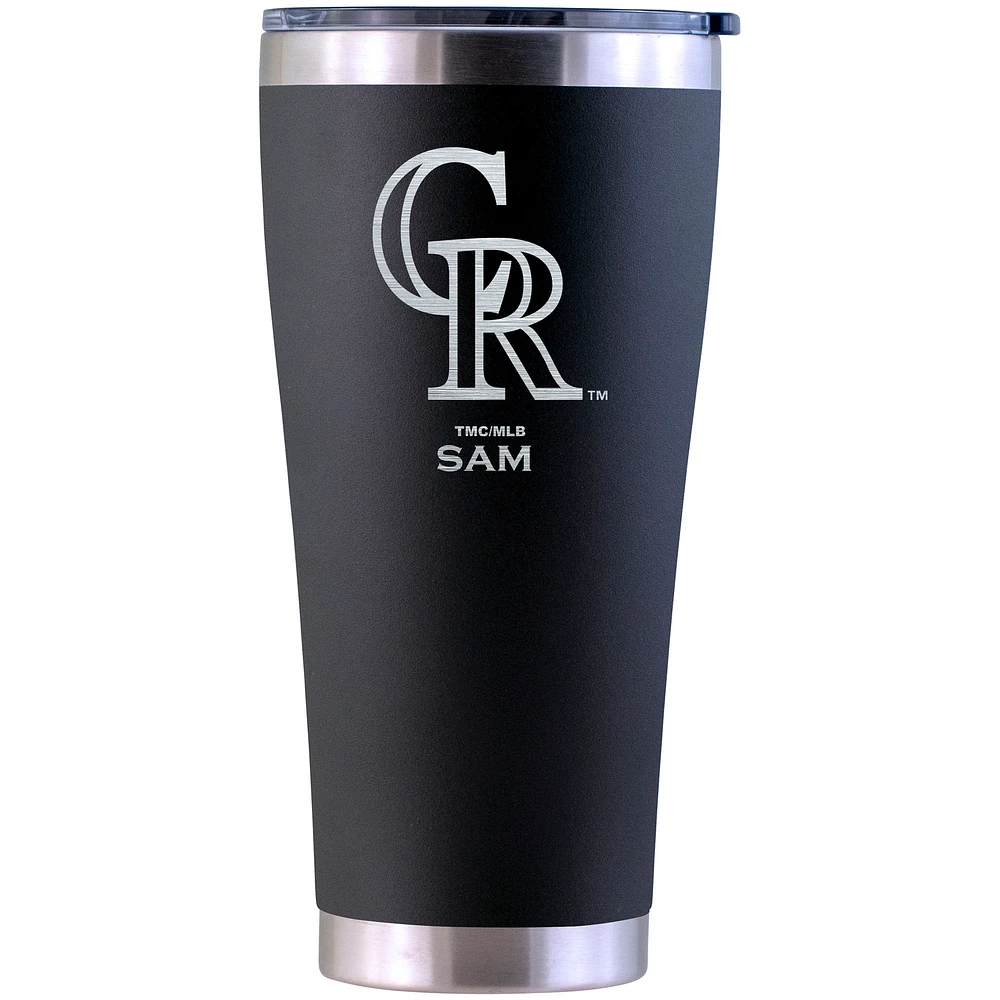 Colorado Rockies Personalized 30oz. Laser Etched Black Tumbler