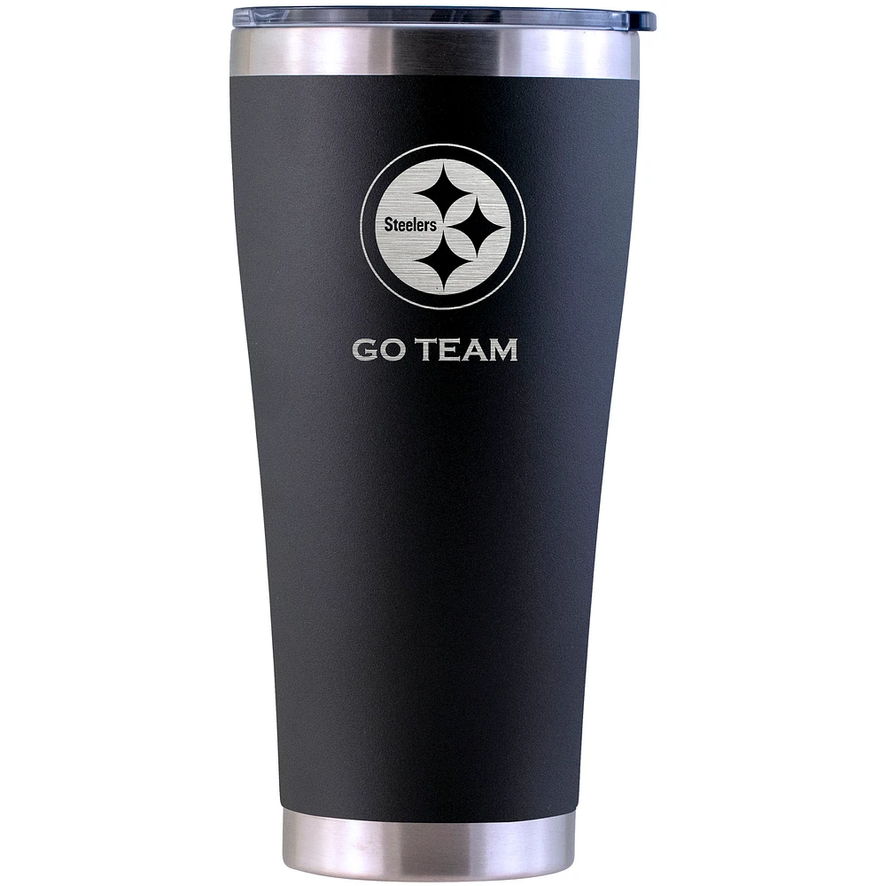 Pittsburgh Steelers Personalized 30oz. Laser Etched Black Tumbler