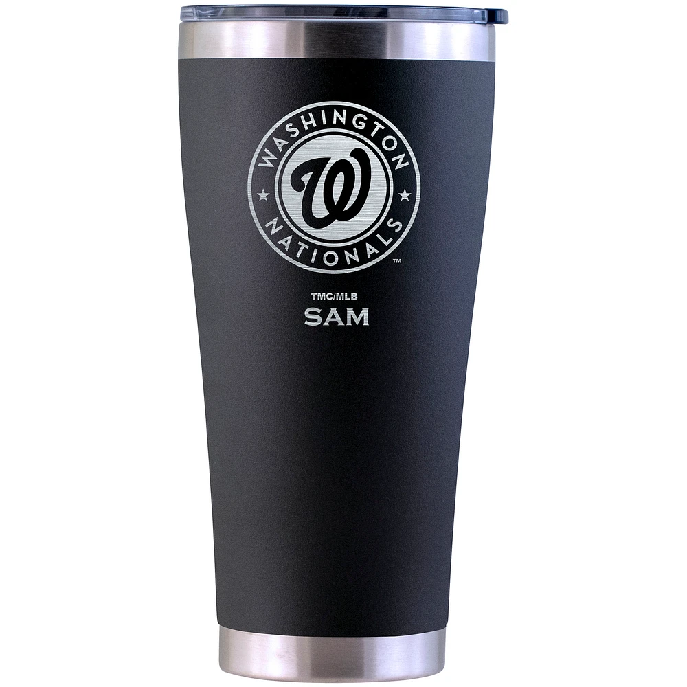 Washington Nationals Personalized 30oz. Laser Etched Black Tumbler