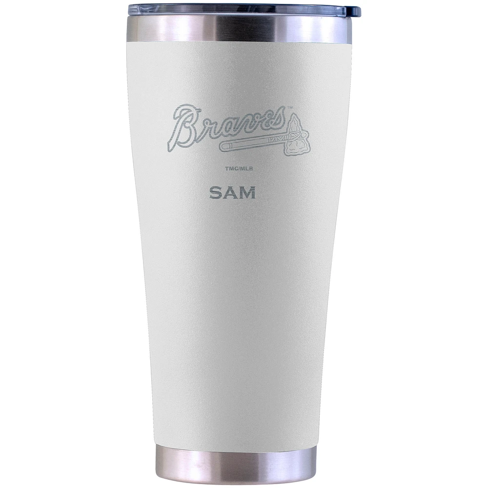 Atlanta Braves Personalized 30oz. Laser Etched White Tumbler