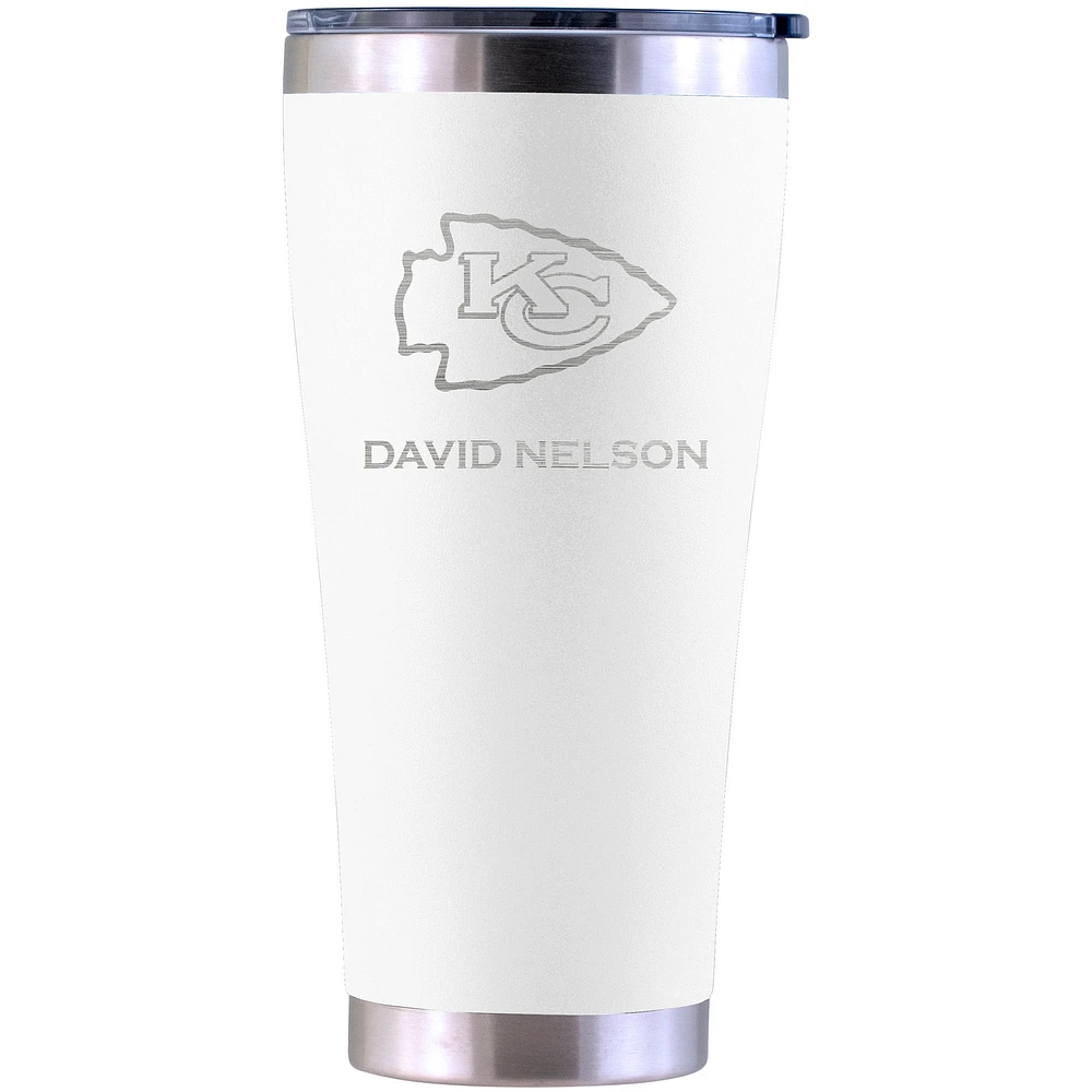 Kansas City Chiefs Personalized 30oz. Laser Etched White Tumbler