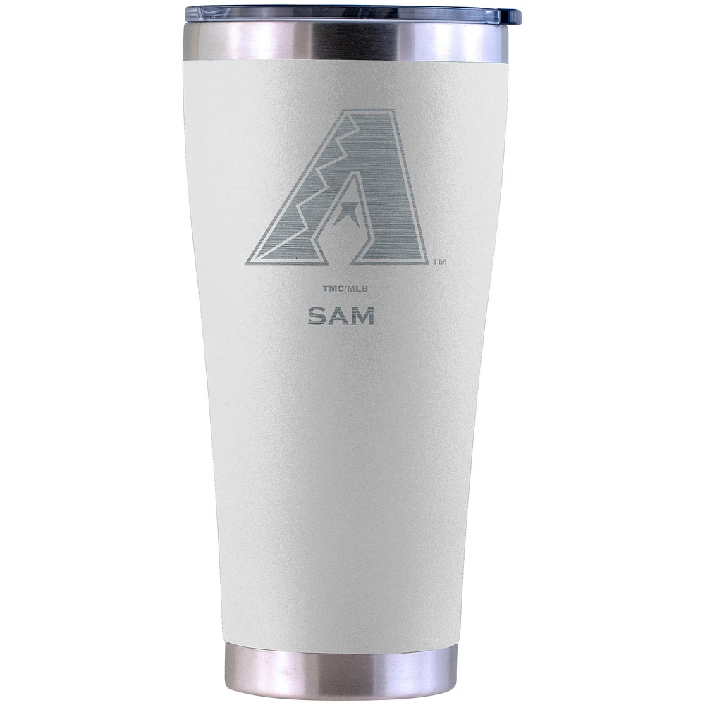 Arizona Diamondbacks Personalized 30oz. Laser Etched White Tumbler