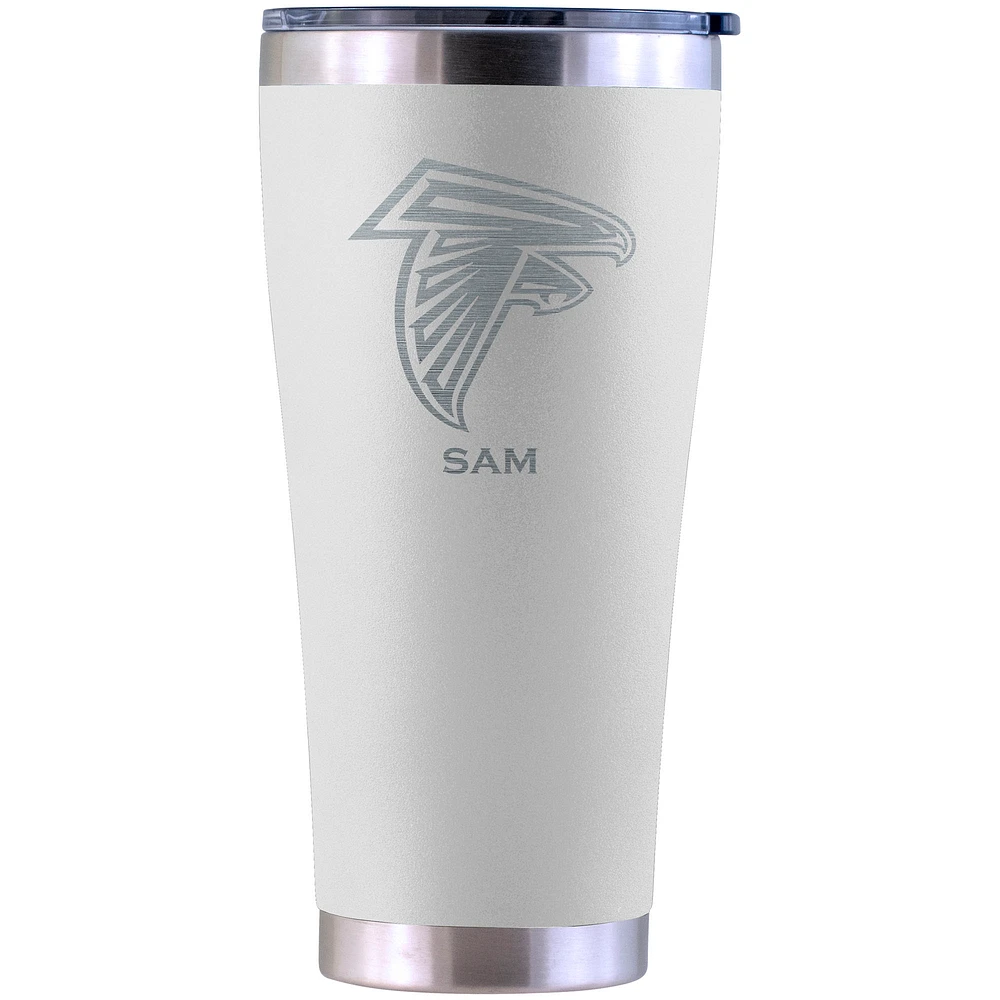 Atlanta Falcons Personalized 30oz. Laser Etched White Tumbler