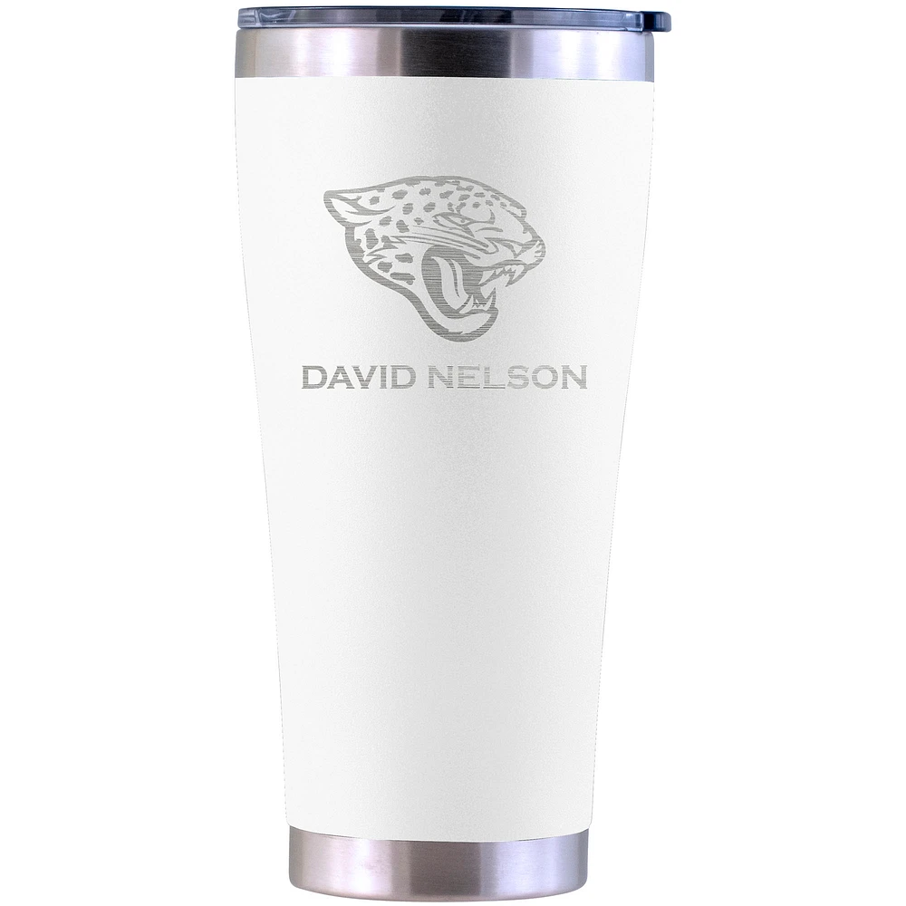 Jacksonville Jaguars Personalized 30oz. Laser Etched White Tumbler