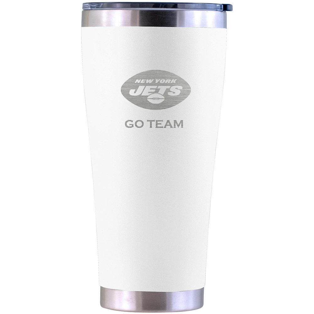 New York Jets Personalized 30oz. Laser Etched White Tumbler