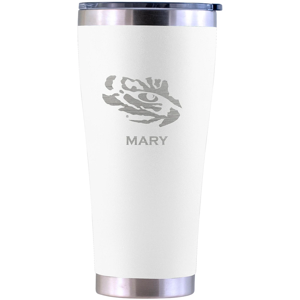 LSU Tigers Personalized 30oz. Laser Etched White Tumbler