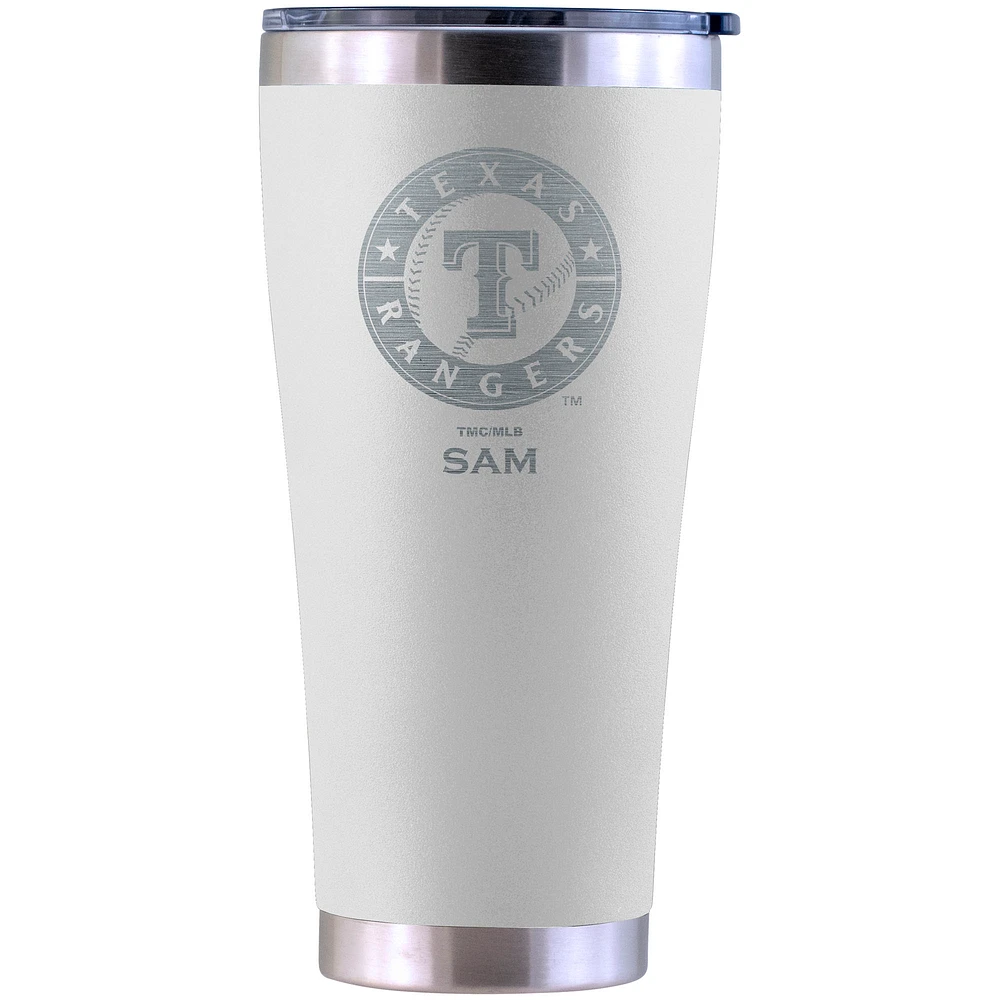 Texas Rangers Personalized 30oz. Laser Etched White Tumbler