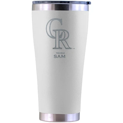 Colorado Rockies Personalized 30oz. Laser Etched White Tumbler