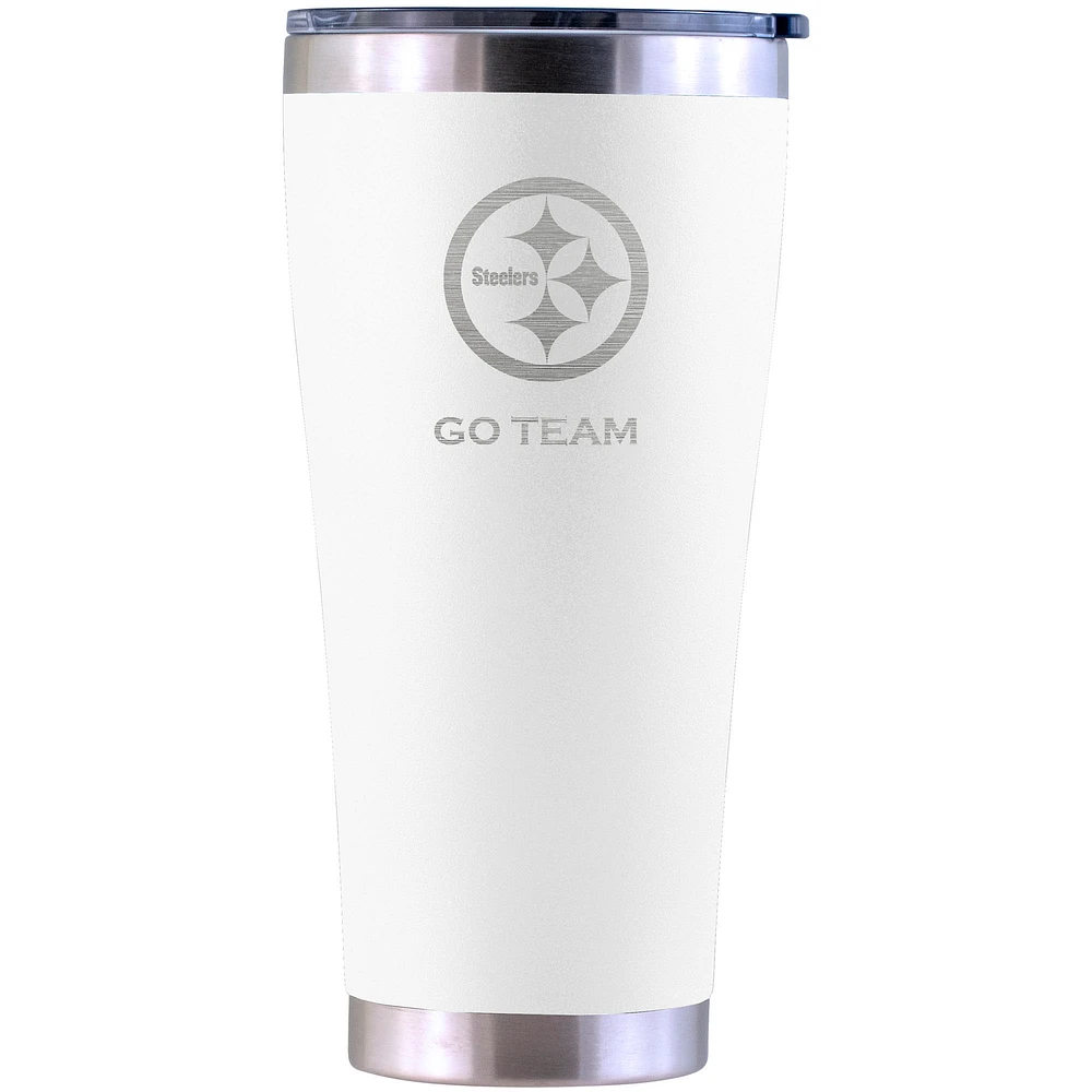 Pittsburgh Steelers Personalized 30oz. Laser Etched White Tumbler