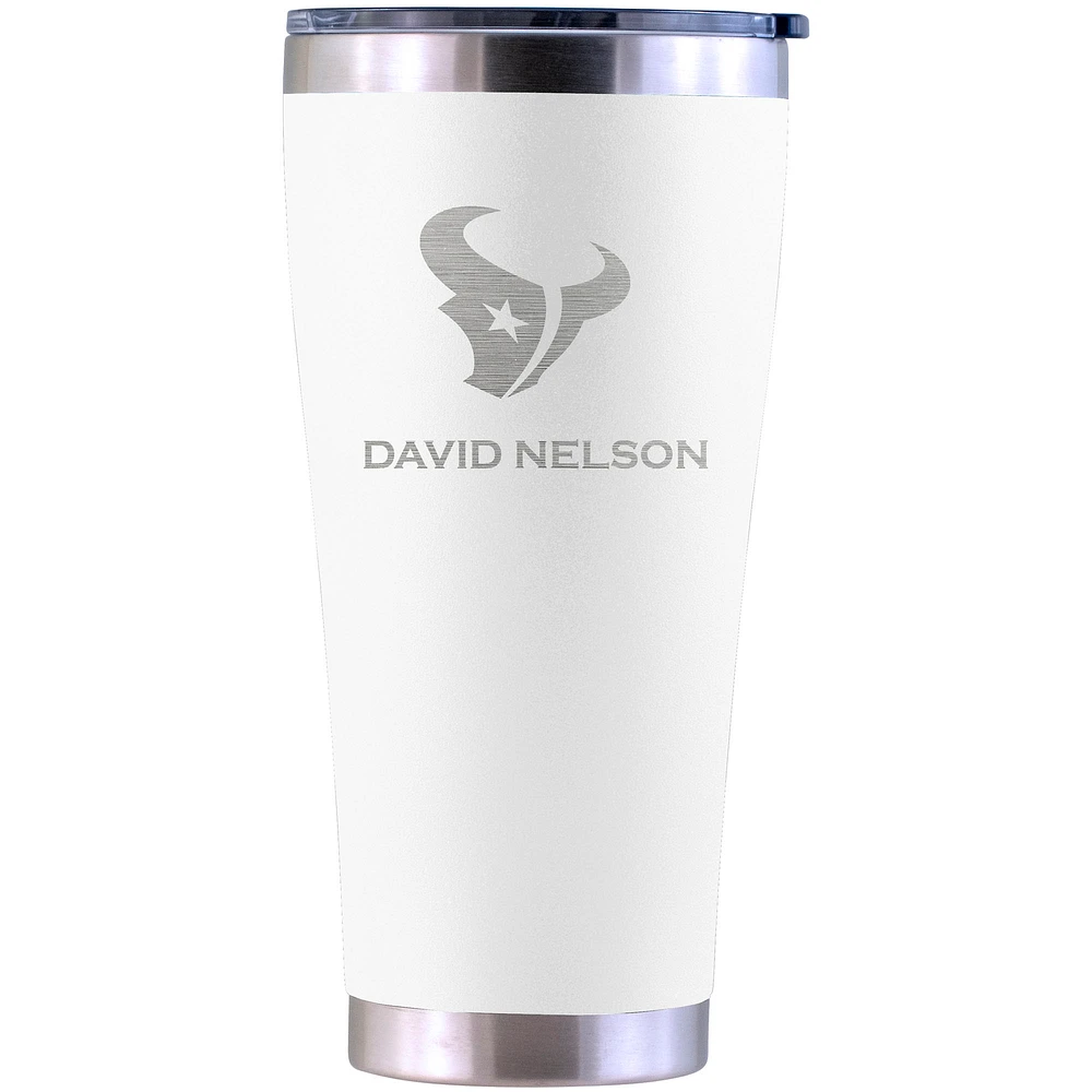 Houston Texans Personalized 30oz. Laser Etched White Tumbler