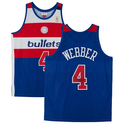 Chris Webber Blue Washington Bullets Autographed Mitchell & Ness 1996-97 Replica Jersey