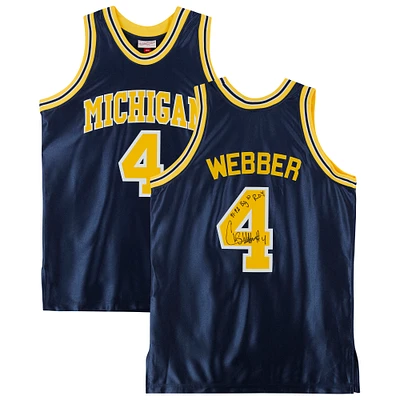 Chris Webber Navy Michigan Wolverines Autographed Mitchell & Ness 1991-92 Authentic Jersey with "91-92 Big Ten ROY" Inscription
