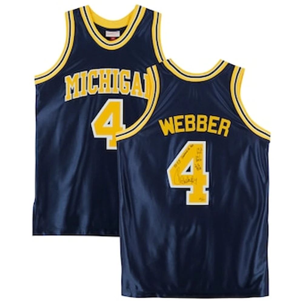 Chris Webber Navy Michigan Wolverines Autographed Mitchell & Ness 1991-92 Authentic Jersey with Multiple All American Inscriptions - Limited Edition of 30