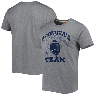 Men's Homage Gray Dallas Cowboys Hyper Local Tri-Blend T-Shirt
