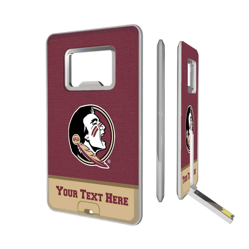 Florida State Seminoles Primary Logo Personalized Credit Card USB Drive & Bottle Opener