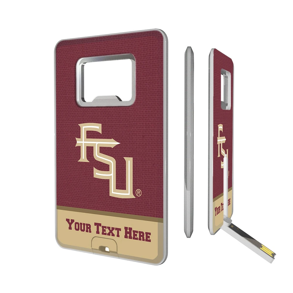 Florida State Seminoles Alternate Logo Personalized Credit Card USB Drive & Bottle Opener
