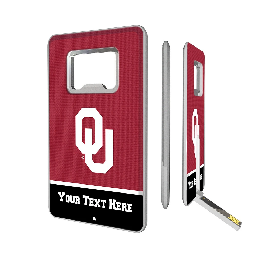 Oklahoma Sooners Personalized Credit Card USB Drive & Bottle Opener