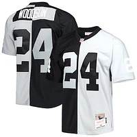 Men's Mitchell & Ness Charles Woodson Black/Silver Las Vegas Raiders 1998 Split Legacy Replica Jersey