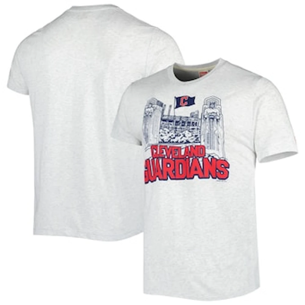Men's Homage Ash Cleveland Guardians Team Hyper Local Tri-Blend T-Shirt
