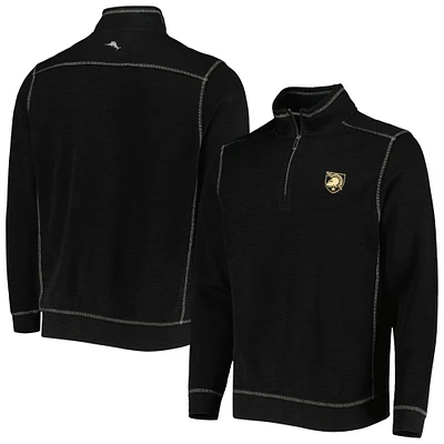 Men's Tommy Bahama Black Army Knights Sport Tobago Bay Tri-Blend Mock Neck Half-Zip Jacket