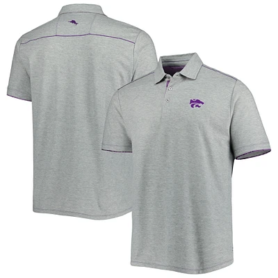 Men's Tommy Bahama Heathered Gray Kansas State Wildcats IslandZone Tailgater Polo