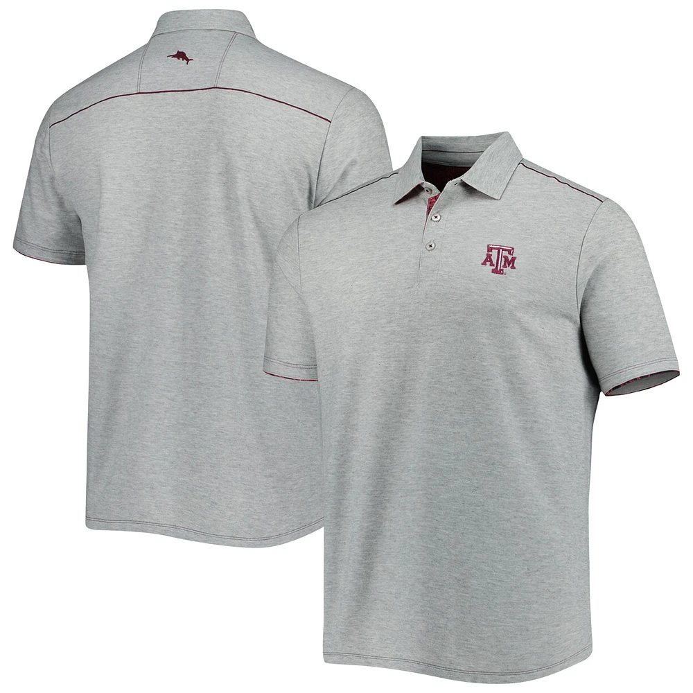 Men's Tommy Bahama Heathered Gray Texas A&M Aggies IslandZone Tailgater Polo