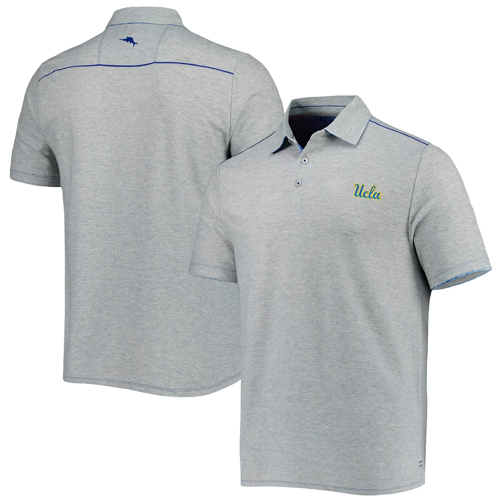 Men's Tommy Bahama Heathered Gray UCLA Bruins IslandZone Tailgater Polo