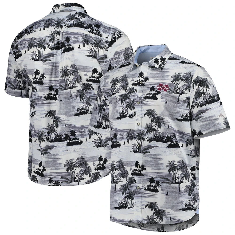 Men's Tommy Bahama Black Mississippi State Bulldogs Tropical Horizons Button-Up Shirt