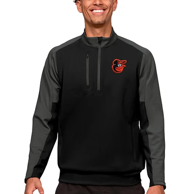 Men's Antigua Black Baltimore Orioles Team Quarter-Zip Pullover Top