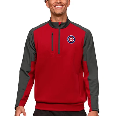 Men's Antigua Red Chicago Cubs Team Quarter-Zip Pullover Top
