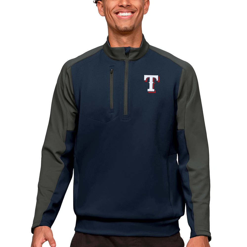 Men's Antigua Navy Texas Rangers Team Quarter-Zip Pullover Top