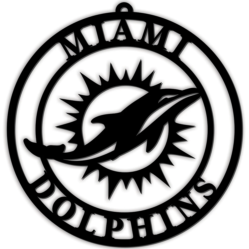 Black Miami Dolphins 16'' Team Logo Cutout