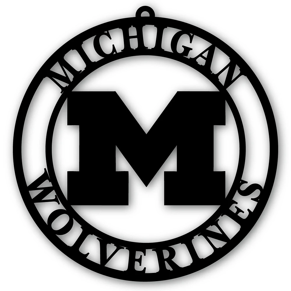 Black Michigan Wolverines 16'' Team Logo Cutout