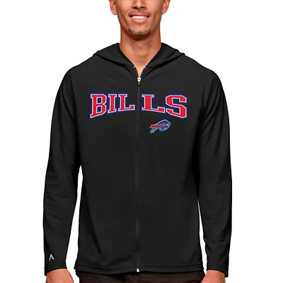 Men's Antigua Black Buffalo Bills Legacy Full-Zip Hoodie