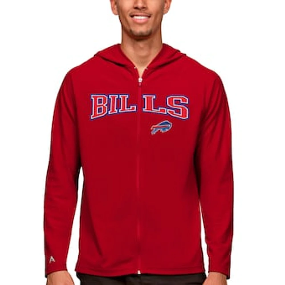Men's Antigua Red Buffalo Bills Legacy Full-Zip Hoodie