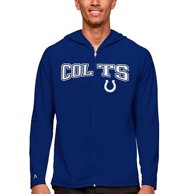Men's Antigua Royal Indianapolis Colts Legacy Full-Zip Hoodie