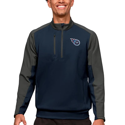 Men's Antigua Navy Tennessee Titans Team Quarter-Zip Pullover Top