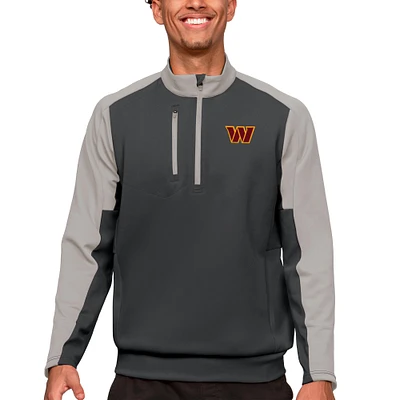 Men's Antigua Charcoal Washington Commanders Team Quarter-Zip Pullover Top