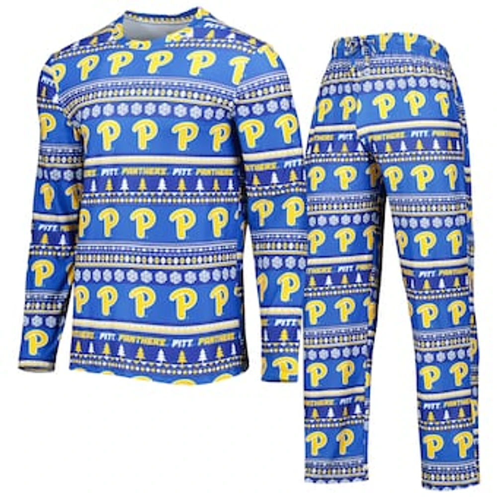 Men's Concepts Sport Royal Pitt Panthers Swivel Long Sleeve Top & Pants Sleep Set