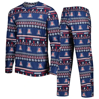 Men's Concepts Sport Navy Arizona Wildcats Swivel Long Sleeve Top & Pants Sleep Set